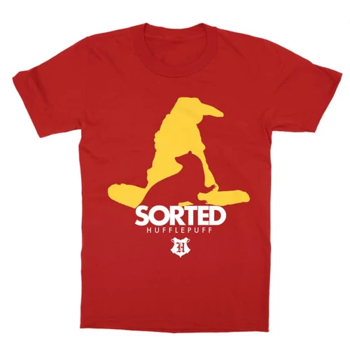 Piros Harry Potter gyerek rövid ujjú póló - Sorted Hufflepuff