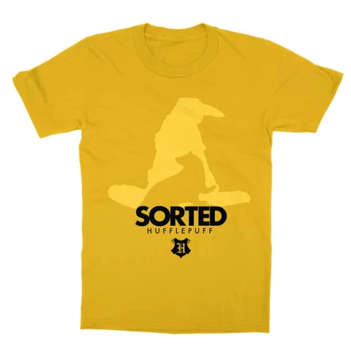 Sárga Harry Potter gyerek rövid ujjú póló - Sorted Hufflepuff