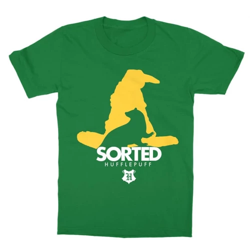 Zöld Harry Potter gyerek rövid ujjú póló - Sorted Hufflepuff
