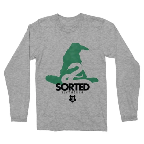 Sportszürke Harry Potter férfi hosszú ujjú póló - Sorted Slytherin