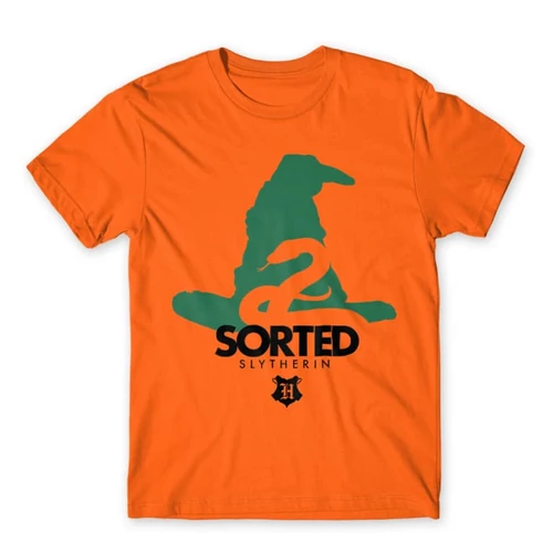 Narancs Harry Potter férfi rövid ujjú póló - Sorted Slytherin
