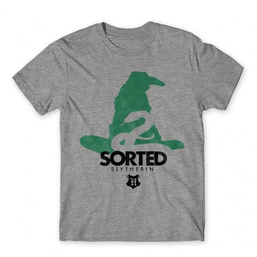 Sportszürke Harry Potter férfi rövid ujjú póló - Sorted Slytherin
