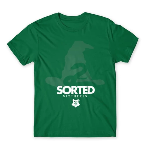 Zöld Harry Potter férfi rövid ujjú póló - Sorted Slytherin