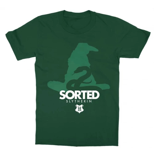 Sötétzöld Harry Potter gyerek rövid ujjú póló - Sorted Slytherin