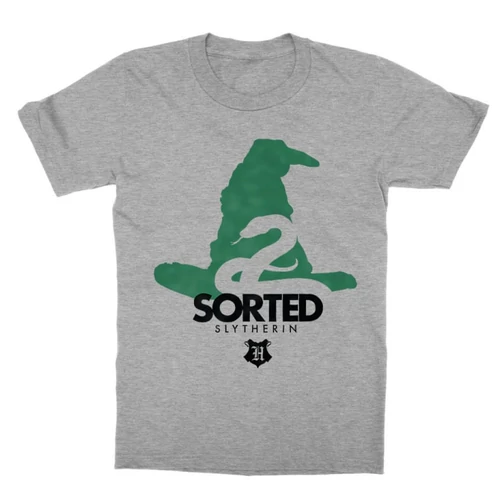 Sportszürke Harry Potter gyerek rövid ujjú póló - Sorted Slytherin