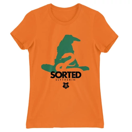 Narancs Harry Potter női rövid ujjú póló - Sorted Slytherin