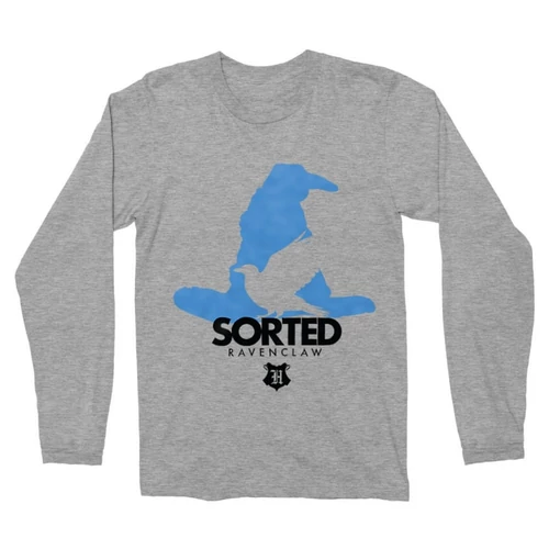 Sportszürke Harry Potter férfi hosszú ujjú póló - Sorted Ravenclaw