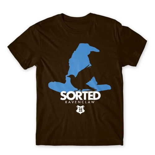 Barna Harry Potter férfi rövid ujjú póló - Sorted Ravenclaw