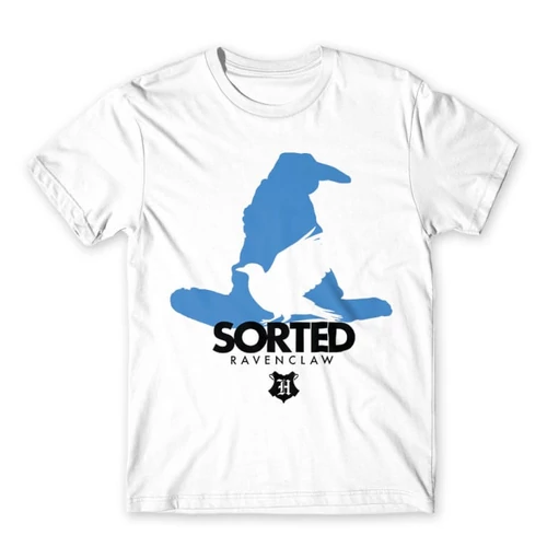 Fehér Harry Potter férfi rövid ujjú póló - Sorted Ravenclaw