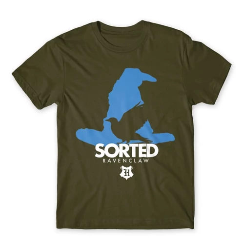 Khaki Harry Potter férfi rövid ujjú póló - Sorted Ravenclaw