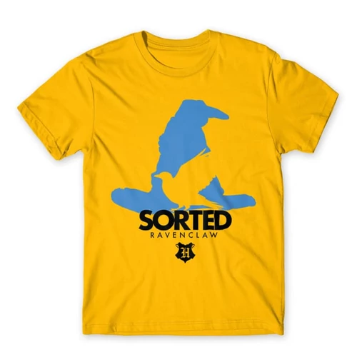 Sárga Harry Potter férfi rövid ujjú póló - Sorted Ravenclaw