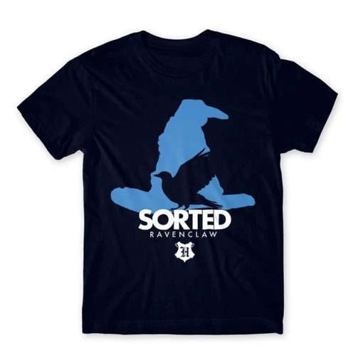 Sötétkék Harry Potter férfi rövid ujjú póló - Sorted Ravenclaw