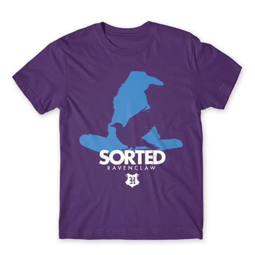 Sötétlila Harry Potter férfi rövid ujjú póló - Sorted Ravenclaw