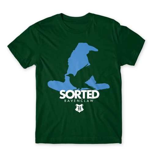 Sötétzöld Harry Potter férfi rövid ujjú póló - Sorted Ravenclaw
