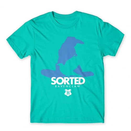 Türkiz Harry Potter férfi rövid ujjú póló - Sorted Ravenclaw