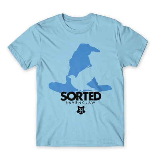 Világoskék Harry Potter férfi rövid ujjú póló - Sorted Ravenclaw