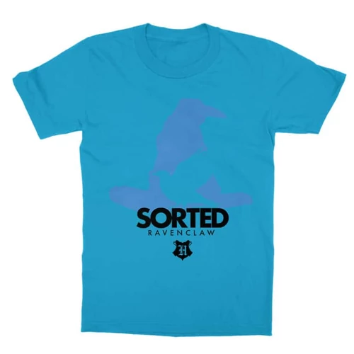 Atollkék Harry Potter gyerek rövid ujjú póló - Sorted Ravenclaw
