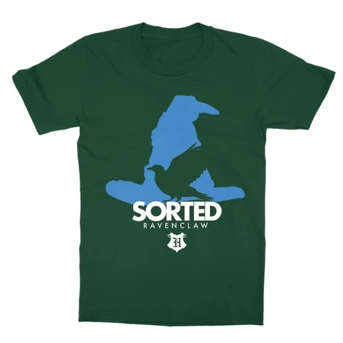 Sötétzöld Harry Potter gyerek rövid ujjú póló - Sorted Ravenclaw