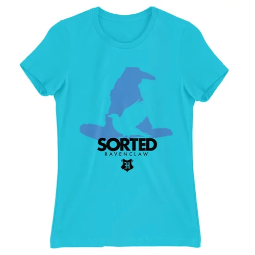 Atollkék Harry Potter női rövid ujjú póló - Sorted Ravenclaw
