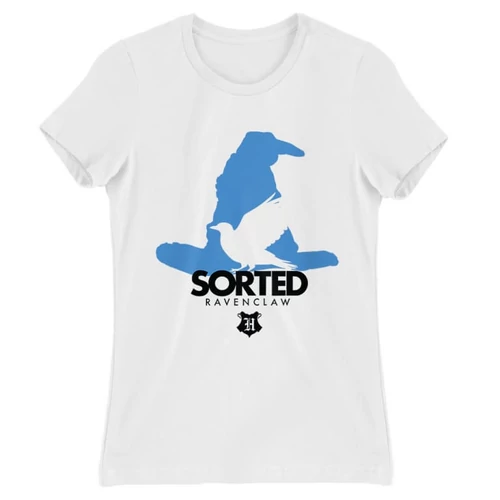 Fehér Harry Potter női rövid ujjú póló - Sorted Ravenclaw