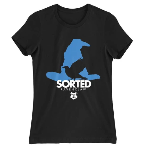 Fekete Harry Potter női rövid ujjú póló - Sorted Ravenclaw