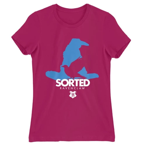 Pink Harry Potter női rövid ujjú póló - Sorted Ravenclaw