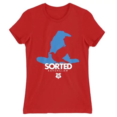 Piros Harry Potter női rövid ujjú póló - Sorted Ravenclaw