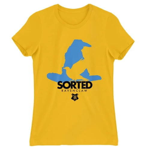 Sárga Harry Potter női rövid ujjú póló - Sorted Ravenclaw