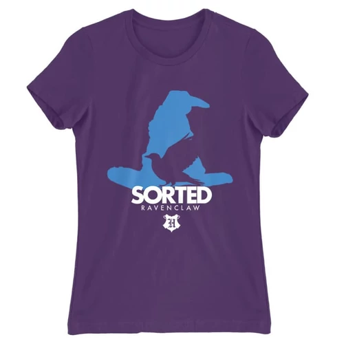 Sötétlila Harry Potter női rövid ujjú póló - Sorted Ravenclaw