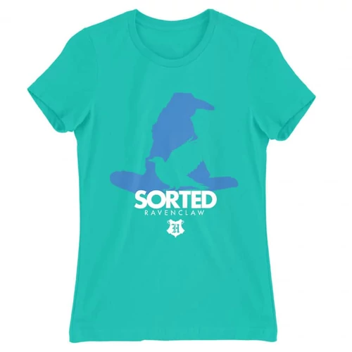 Türkiz Harry Potter női rövid ujjú póló - Sorted Ravenclaw