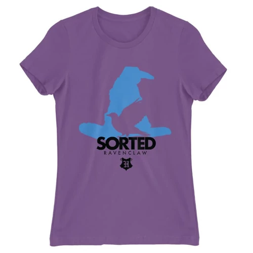 Világoslila Harry Potter női rövid ujjú póló - Sorted Ravenclaw