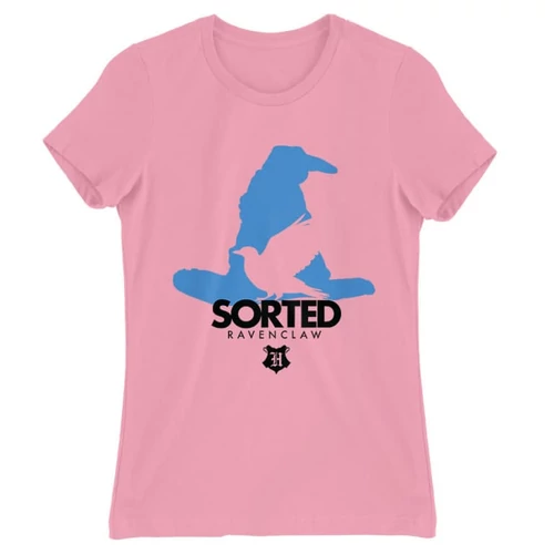 Világos rózsaszín Harry Potter női rövid ujjú póló - Sorted Ravenclaw