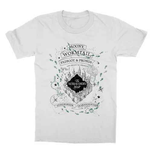 Fehér Harry Potter gyerek rövid ujjú póló - The Marauder's Map Cover