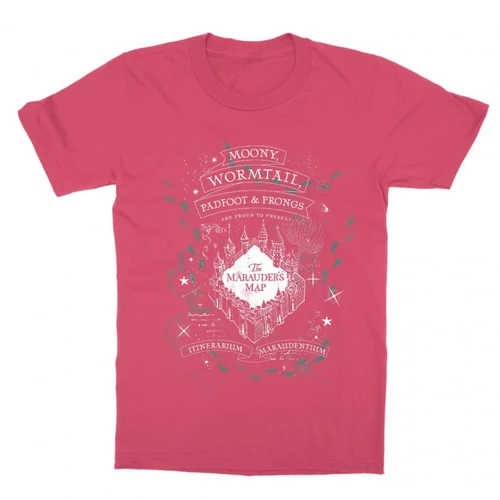 Pink Harry Potter gyerek rövid ujjú póló - The Marauder's Map Cover
