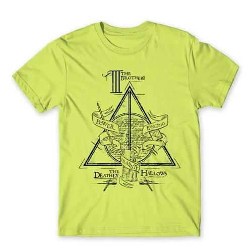 Almazöld Harry Potter férfi rövid ujjú póló - The three brothers