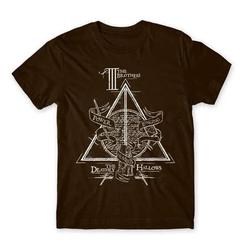 Barna Harry Potter férfi rövid ujjú póló - The three brothers