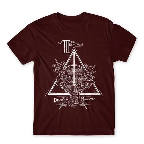Bordó Being Normal Is BoringHarry Potter férfi rövid ujjú póló - The three brothers