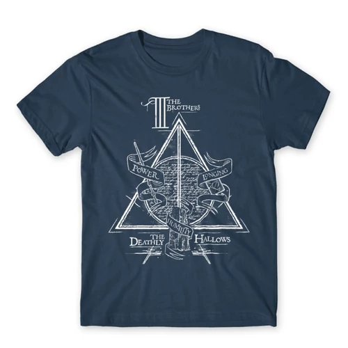 Denim Harry Potter férfi rövid ujjú póló - The three brothers