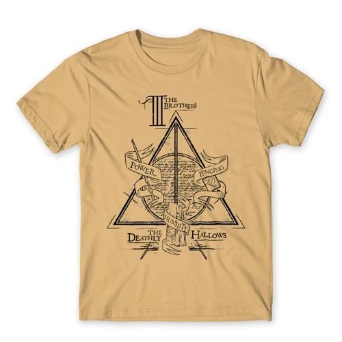 Homok Harry Potter férfi rövid ujjú póló - The three brothers