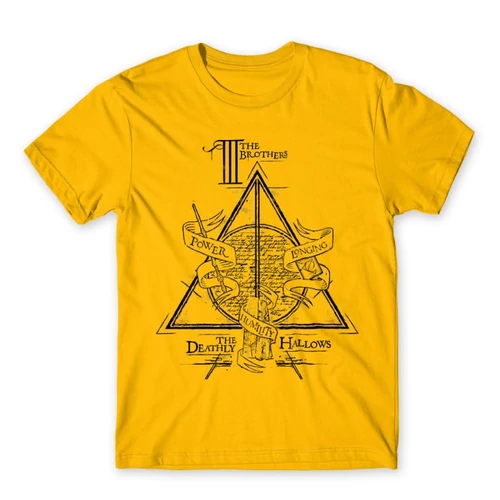 Sárga Harry Potter férfi rövid ujjú póló - The three brothers