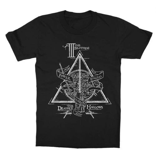Fekete Harry Potter gyerek rövid ujjú póló - The three brothers