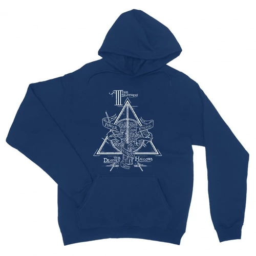Királykék Harry Potter unisex kapucnis pulóver - The three brothers