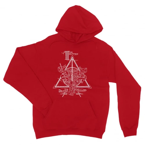 Piros Harry Potter unisex kapucnis pulóver - The three brothers