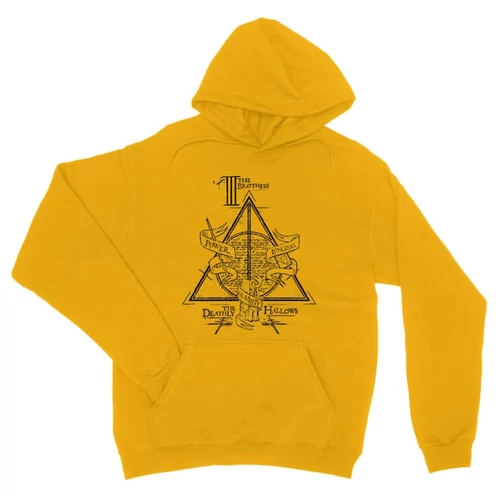 Sárga Harry Potter unisex kapucnis pulóver - The three brothers