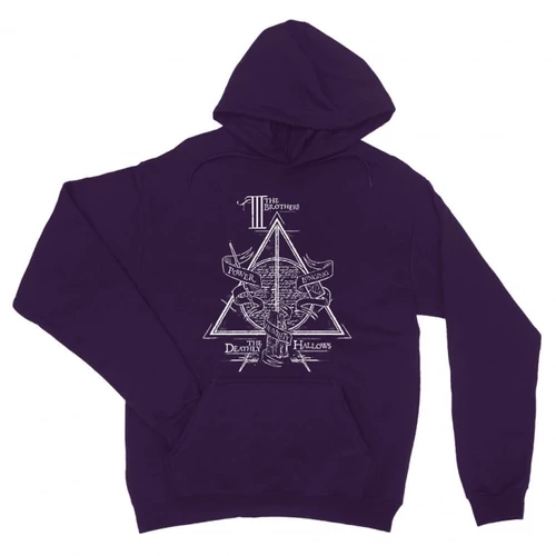 Sötétlila Harry Potter unisex kapucnis pulóver - The three brothers