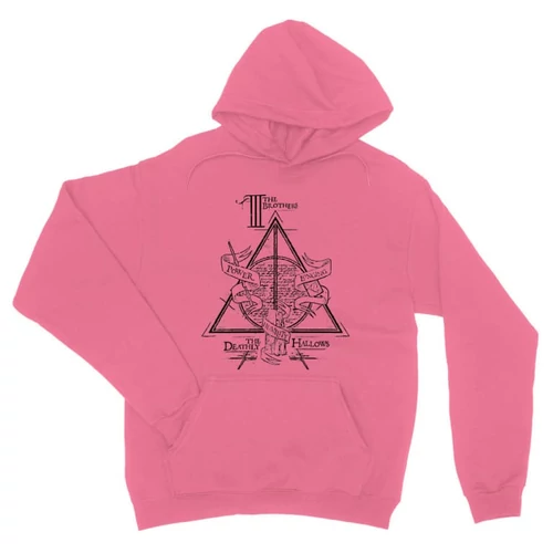 Világos rózsasín Harry Potter unisex kapucnis pulóver - The three brothers