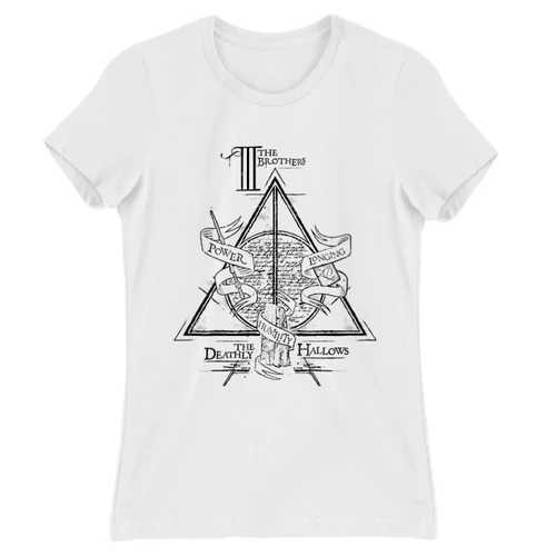 Fehér Harry Potter női rövid ujjú póló - The three brothers