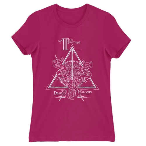 Pink Harry Potter női rövid ujjú póló - The three brothers