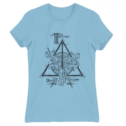 Világoskék Harry Potter női rövid ujjú póló - The three brothers