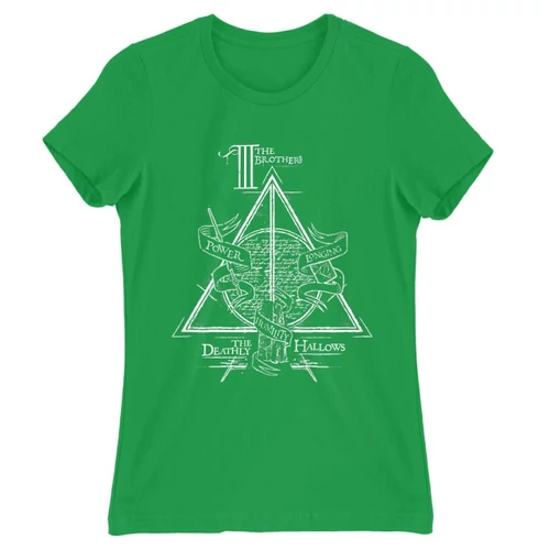 Zöld Harry Potter női rövid ujjú póló - The three brothers